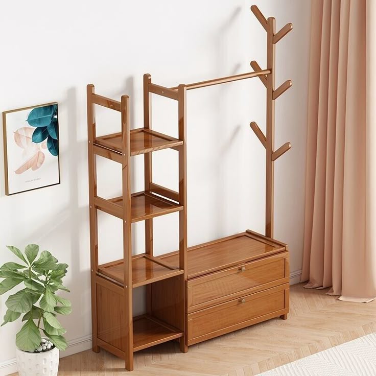Stylish Wooden Cloth Stand।Chic &Durable-IECSM13