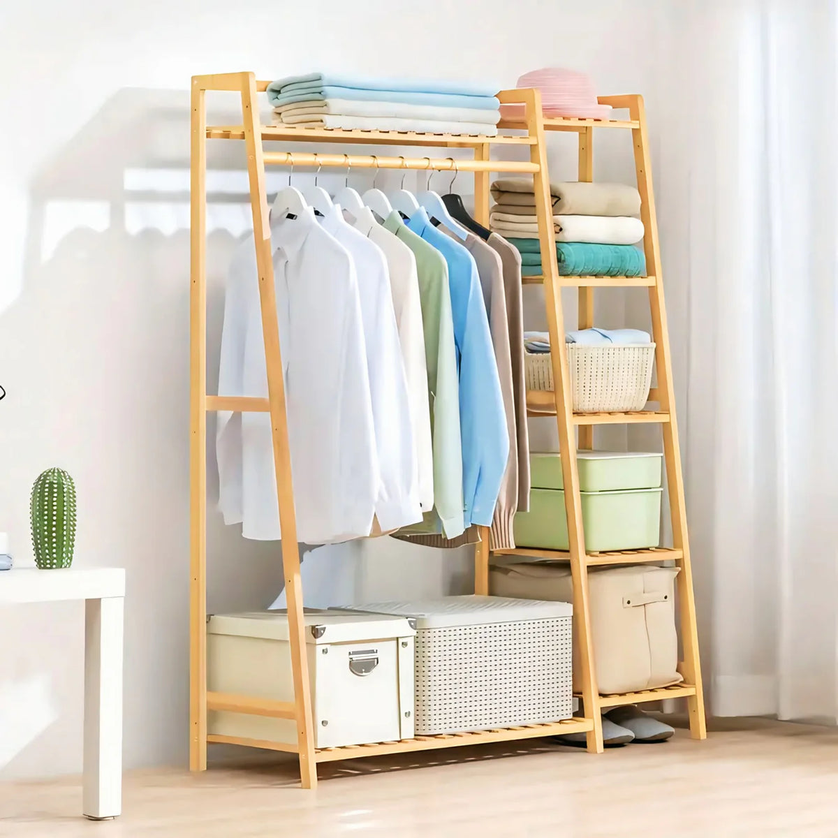 Premium Wooden Multi-Layer Cloth Stand-IECSM07