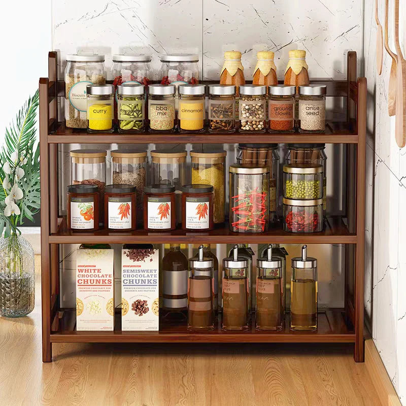 Wooden Kitchen Rack-Space Saving & Durable Storage Solution-IEKS05