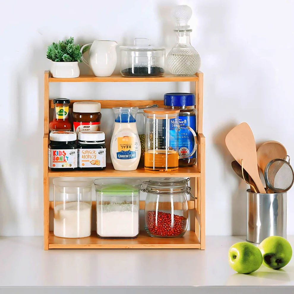 Excluvsive Wooden Kitchen Shelf / Wooden Kitchen Rack-IEKS03 image 3