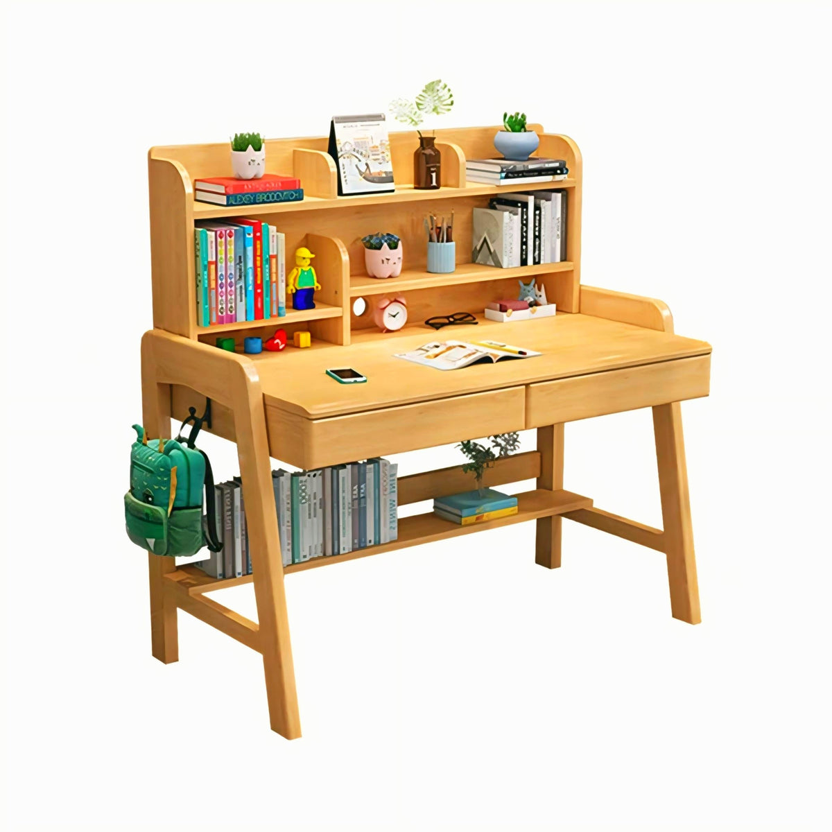 Solid Mehgoni Wooden Study Table and Chair Set for Students-IEST03