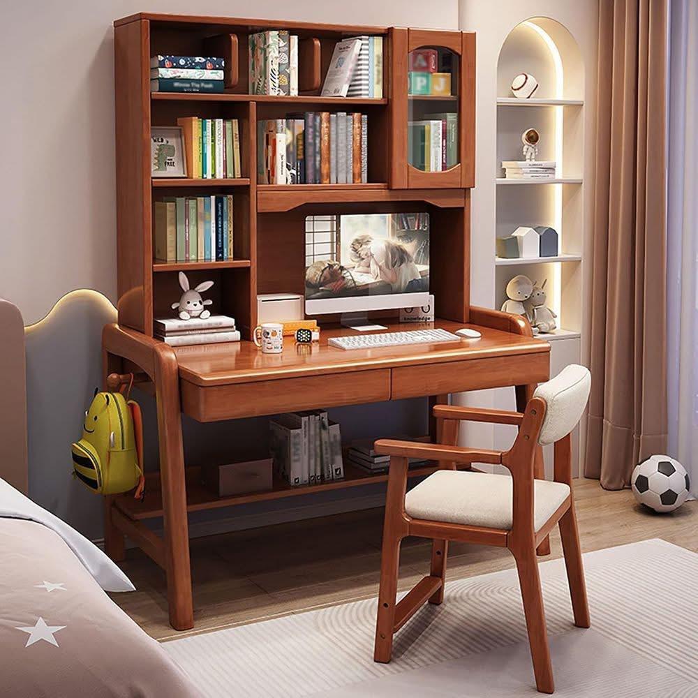 Solid Mehgoni Wooden Reading Table and Chair Combo Set -IEST10