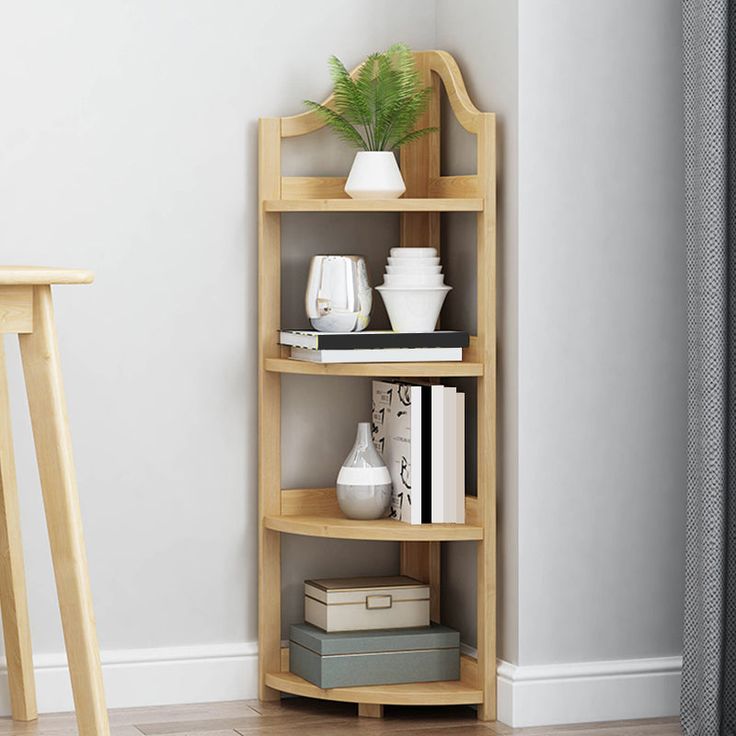 Wooden Corner Shelf। Perfect for Home & Office-IECS07