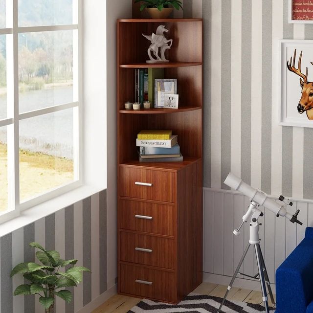 Modern Wooden Corner Shelf। Perfecr for Home and Office Organization-IECS06