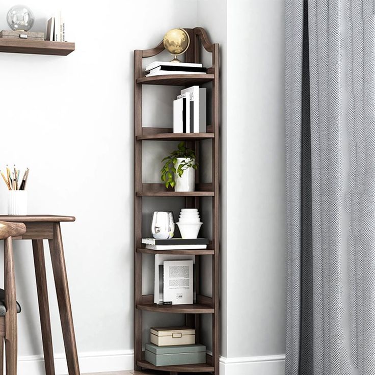 Minimalistic Wooden Corner Shelf-IECS08