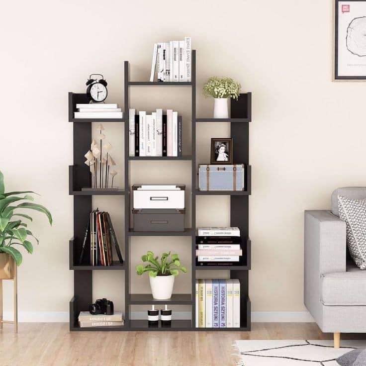 Large L-shaped Wooden Bookshelf।Perfect for Books amd Decor-IEBS07