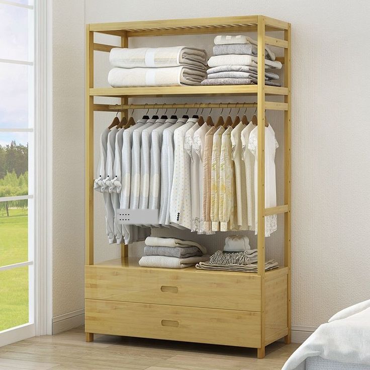 Modern Wooden Garments Stand  with Drawers-IECSM11 image 3