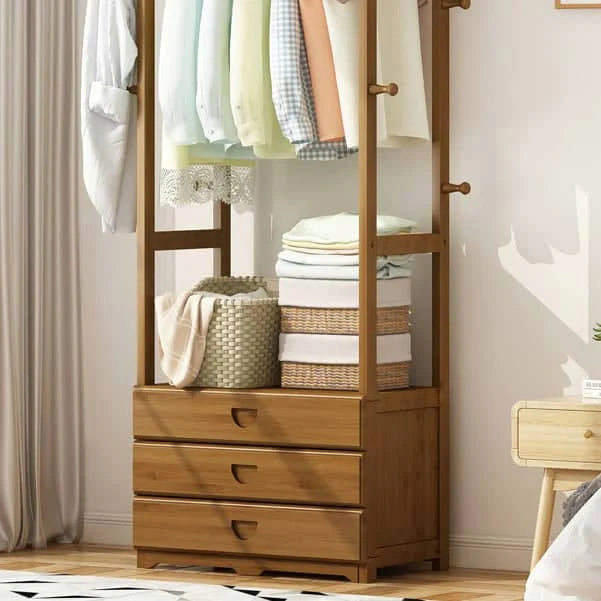 Wooden Multi-Layer Alna with 8 Side Hooks & 3 Drawers-IECSM18 image 3