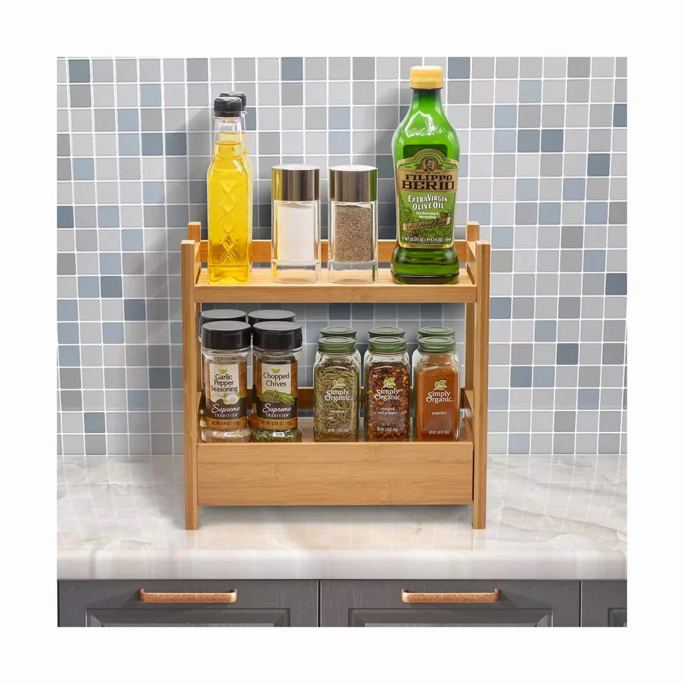 Modern Wooden Kitchen Rack with Storage Box-IEKS14 image 3