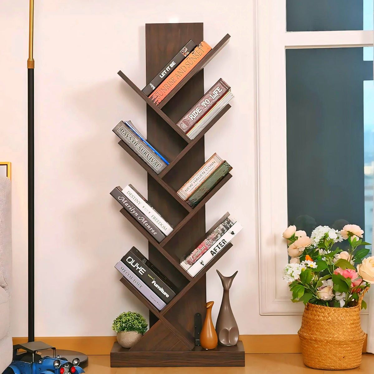 Wooden 8 Tier Tree Bookshelf-IEBS37 image 2