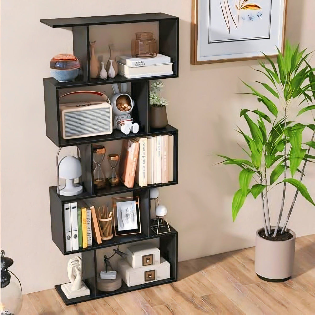Wooden S-Shaped Bookcase\Bookshelf-IEBS30 image 2