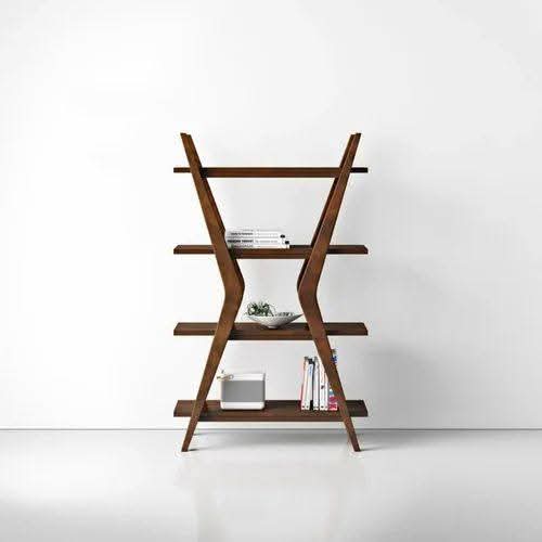 Premium Mahogany Wooden Geometric Bookshelf- IEBS66 image 3