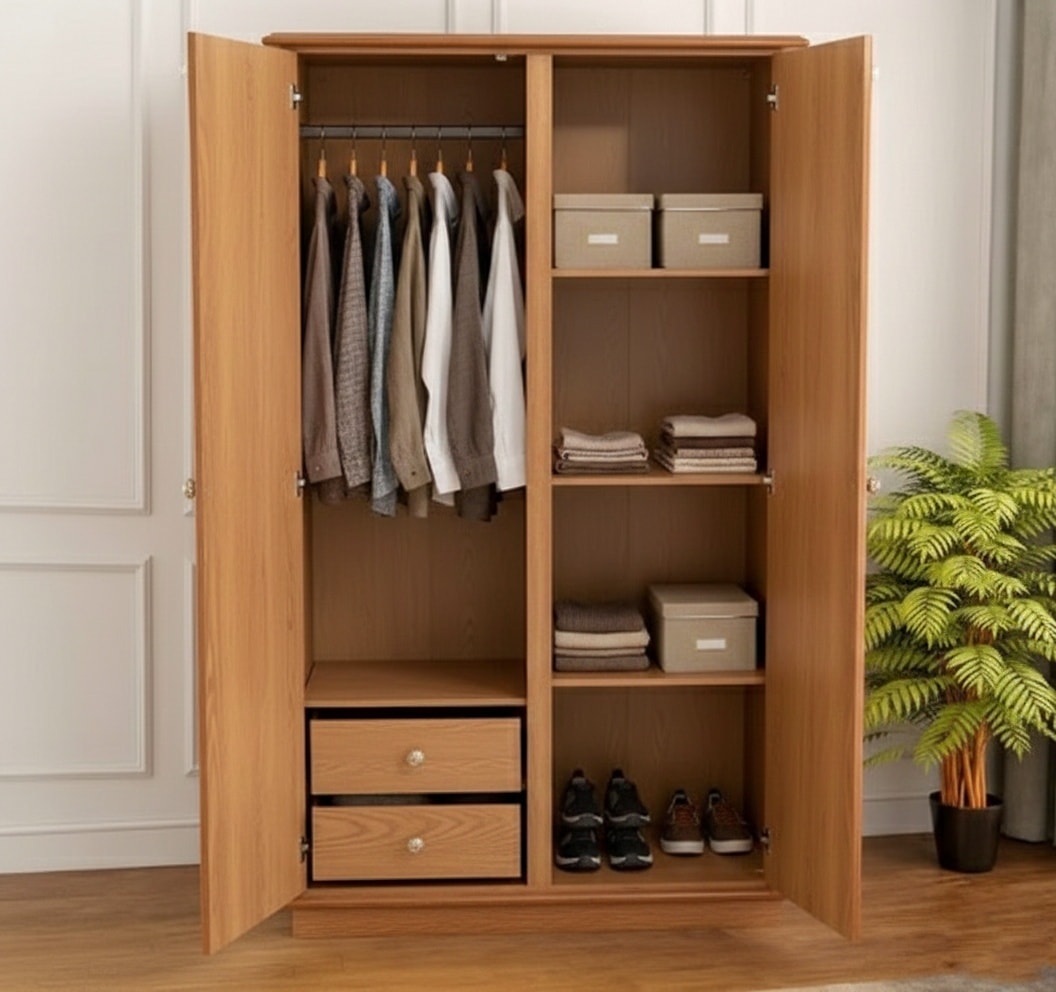Modern Wooden Double Door Almira for Bedroom-IESDA-04