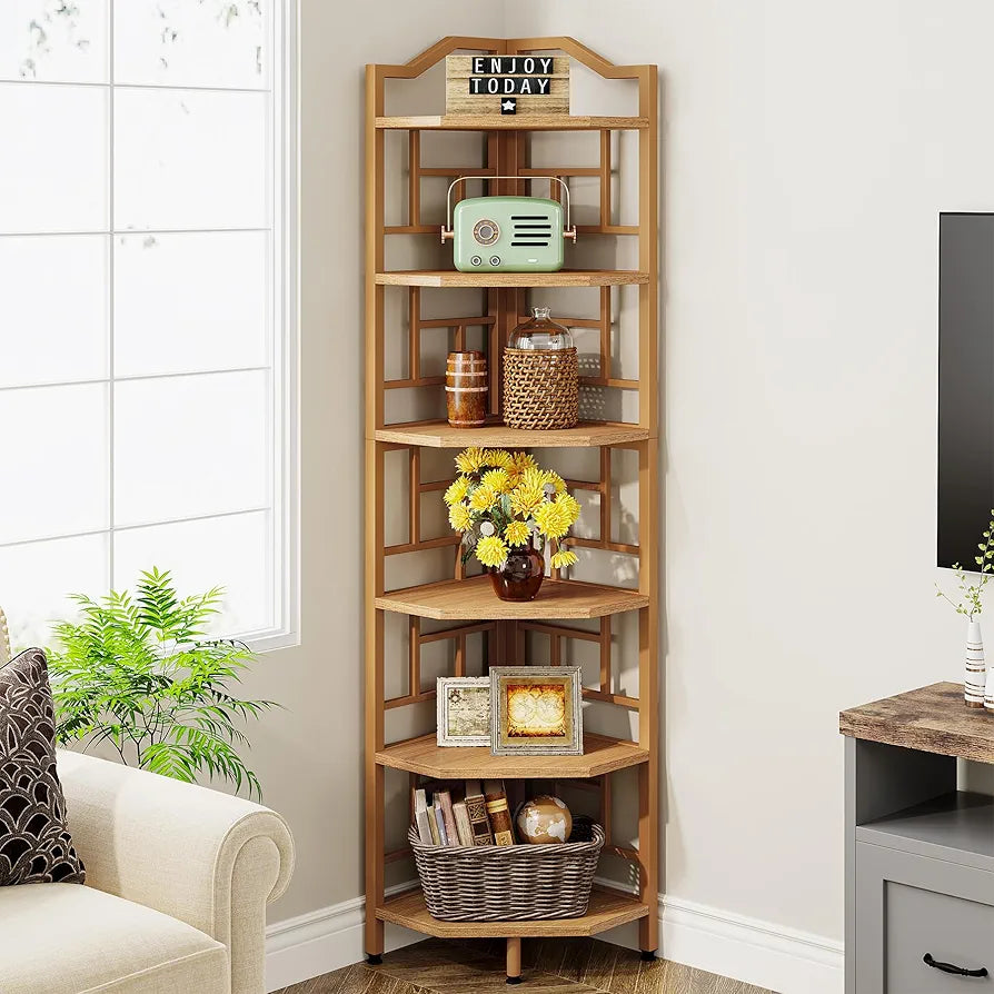 Compact Wooden Corner Shlef-Maximum Space With Style-IECS03