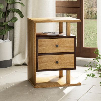 Unique Wooden Bedside Table-IEBST15 image 3