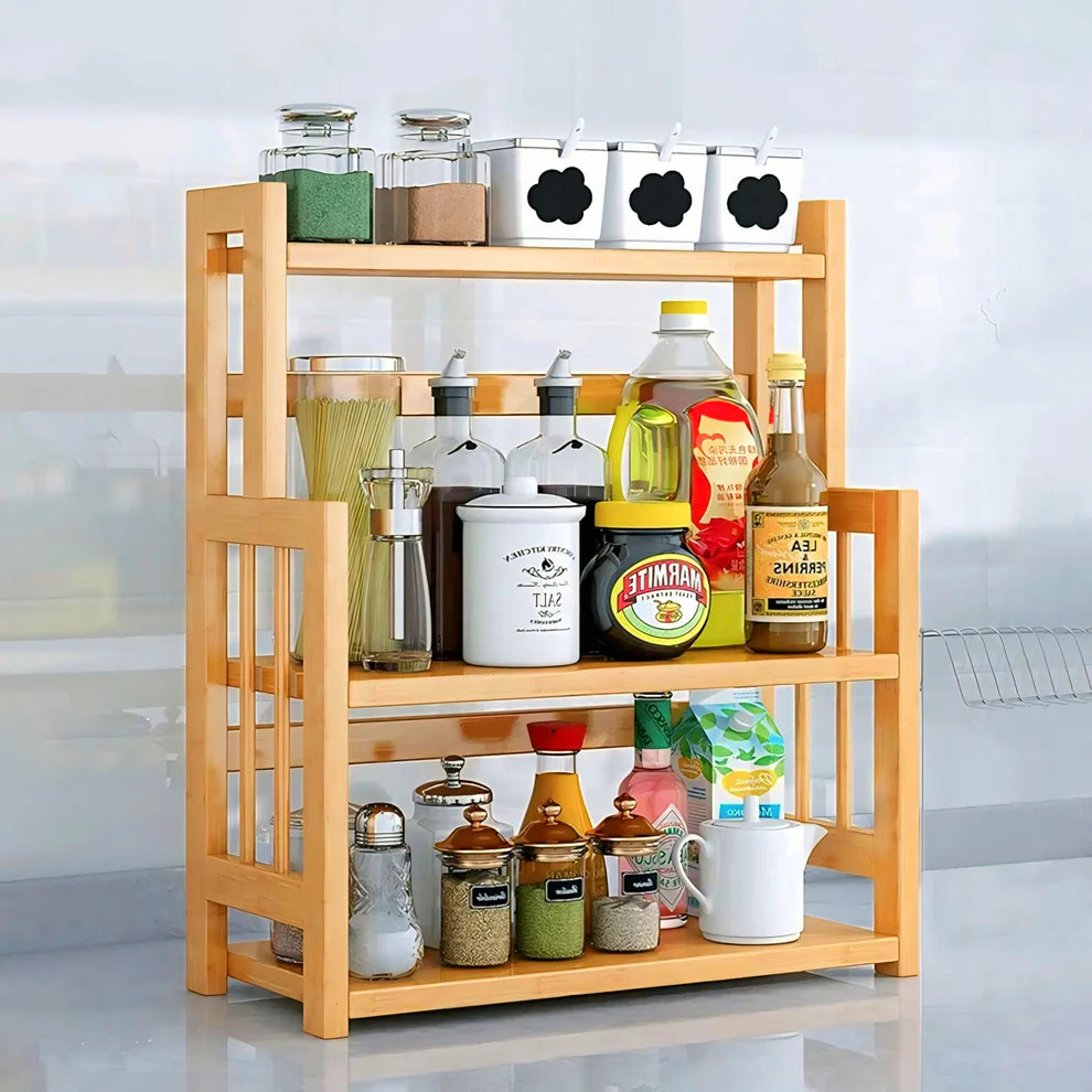 Excluvsive Wooden Kitchen Shelf / Wooden Kitchen Rack-IEKS03 image 5