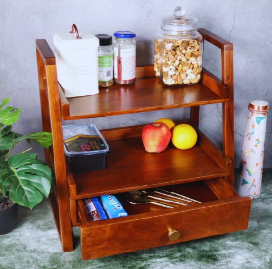 Modern Wooden Kitchen Rack- Premium Storage for Kitchen-IEKS07 image 3