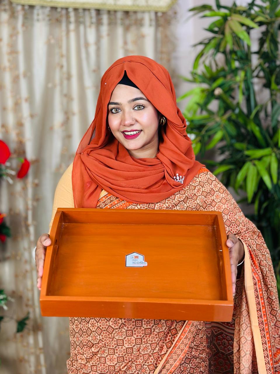 কাঠের প্রিমিয়াম - স্কয়ার শেপ ট্রে